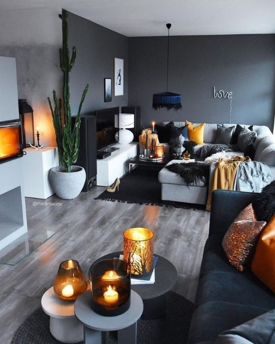 Trang trí cây xanh trong phòng khách 03