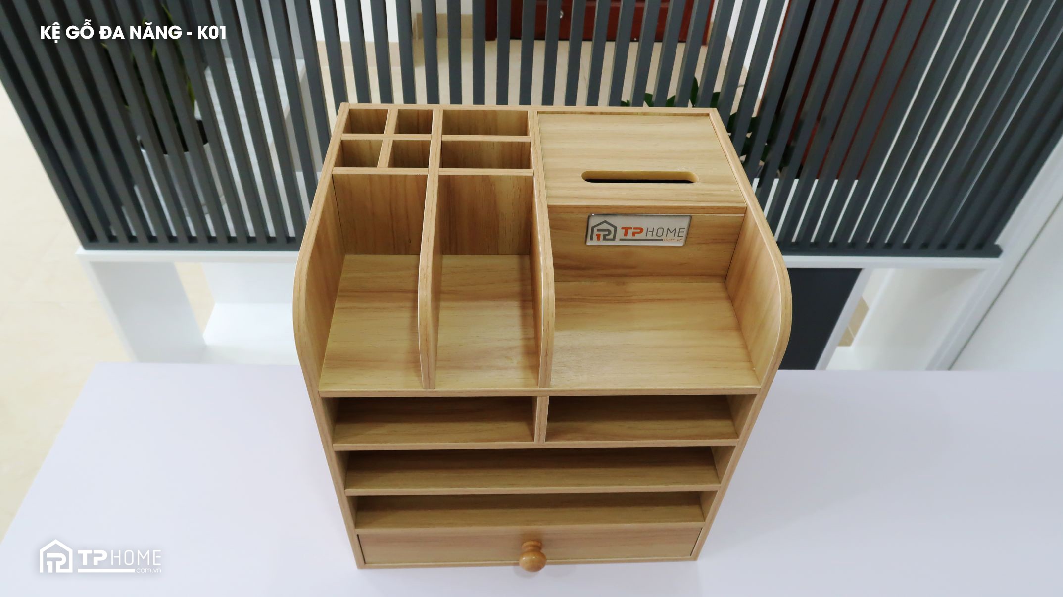 Kệ gỗ đựng văn phòng phẩm đa năng