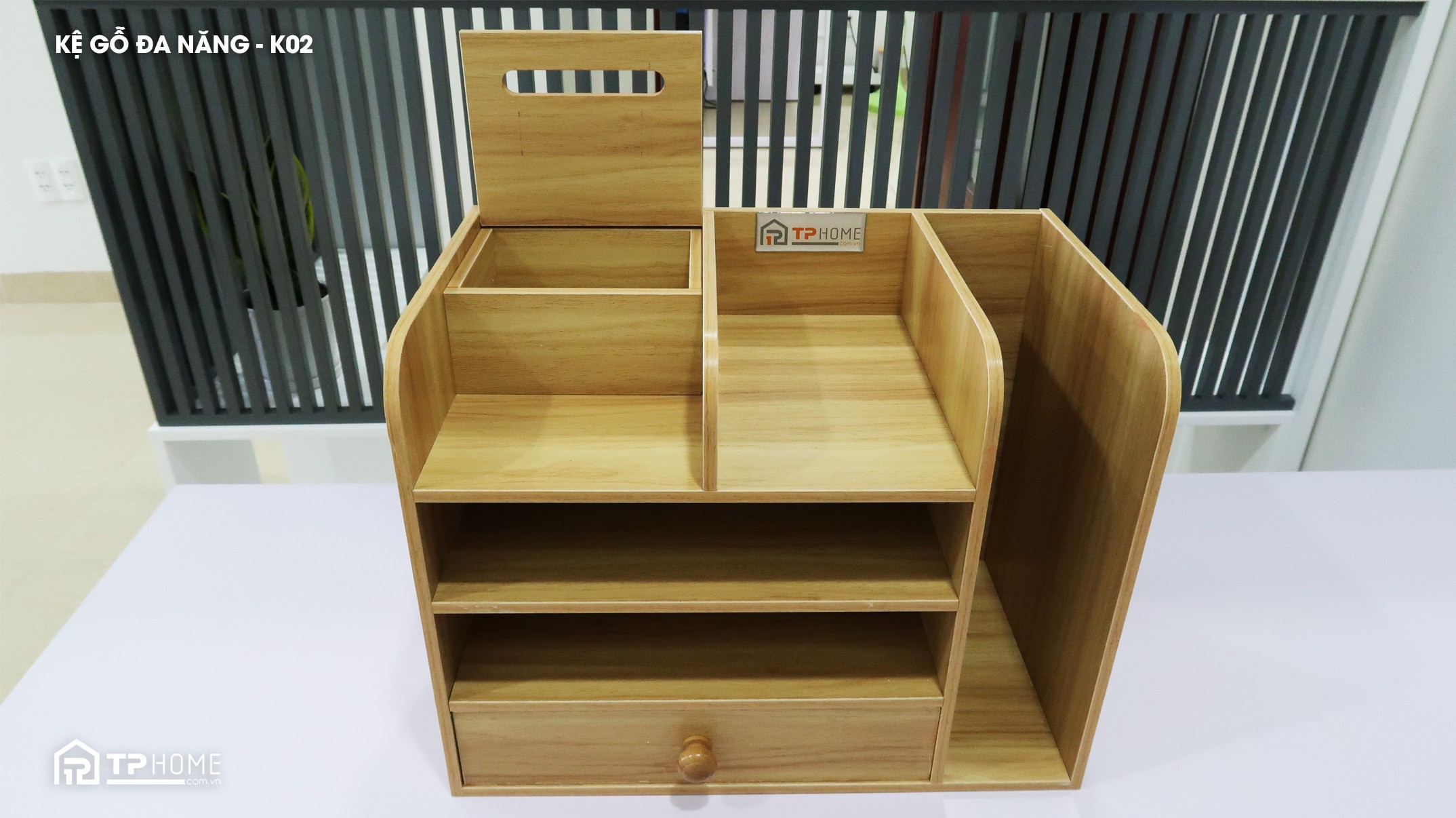 Kệ gỗ đựng văn phòng phẩm đa năng